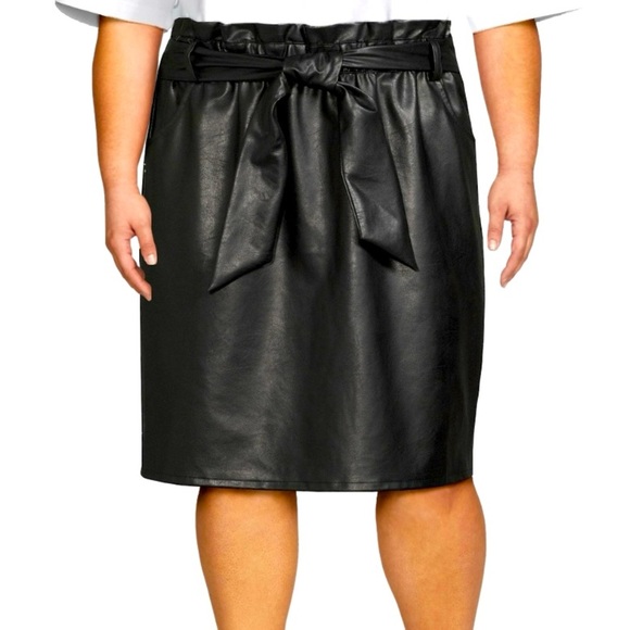 Time and Tru Women's Faux Leather Skirt size 22 xxxl mob wives vibes - Picture 1 of 5